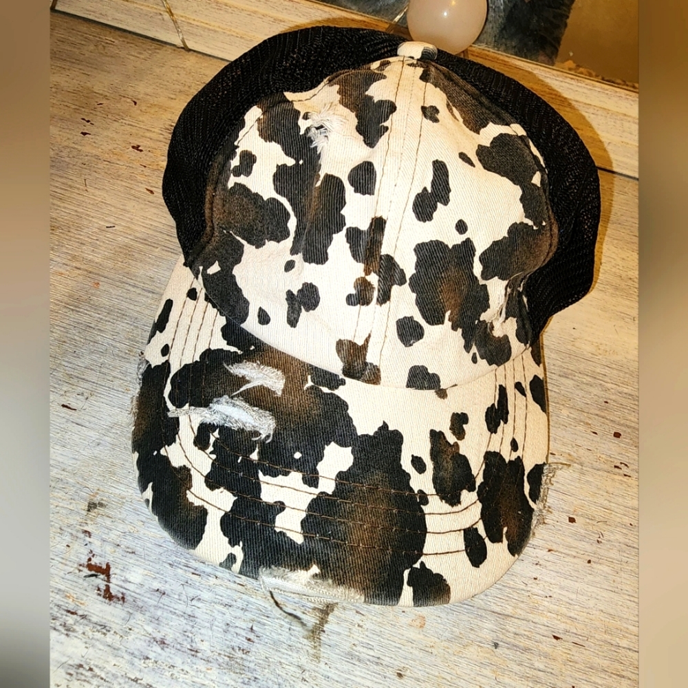 Cow print hat